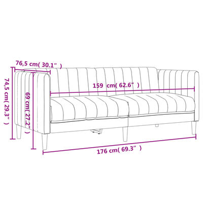 vidaXL Ensemble de canapés 2 pcs noir tissu