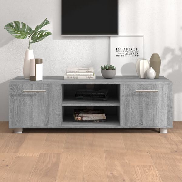 vidaXL Meuble TV Sonoma gris 110x40x35 cm Bois d'ing&eacute;nierie