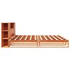 vidaXL Lit biblioth&egrave;que sans matelas cire marron 200x200cm bois massif