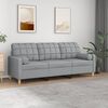 vidaXL Canap&eacute; 3 places avec oreillers gris clair 180 cm tissu