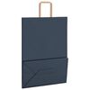 vidaXL Sacs en papier 50 pcs avec poign&eacute;es bleu 32x17x44 cm