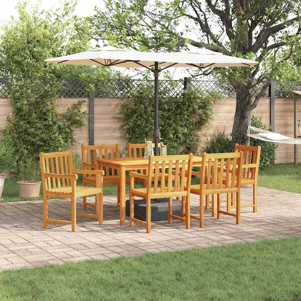 vidaXL Ensemble de salle &agrave; manger pour jardin 7 pcs Marron