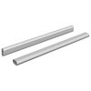 vidaXL Tige de placard 2 pc Argent&eacute; 372 x 15 x 29 mm