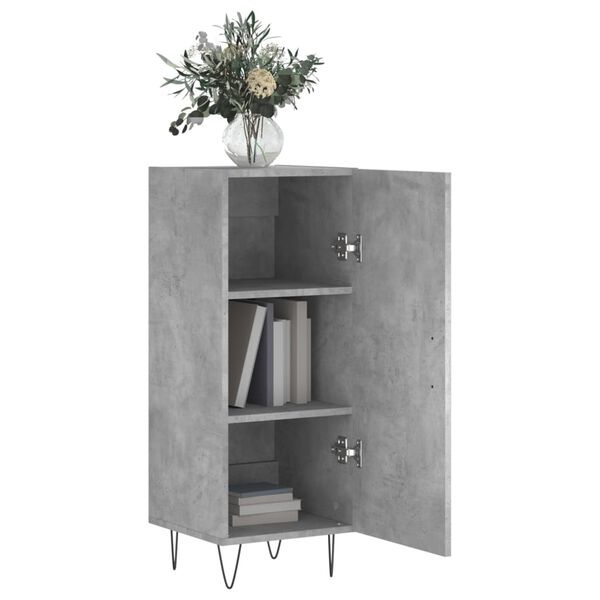 vidaXL Buffet Gris b&eacute;ton 34,5x34x90 cm Bois d'ing&eacute;nierie