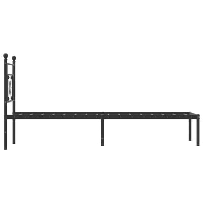 vidaXL Cadre de lit métal sans matelas avec tête de lit noir 80x200 cm