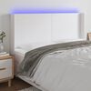 vidaXL T&ecirc;te de lit &agrave; LED Blanc 163x16x118/128 cm Similicuir