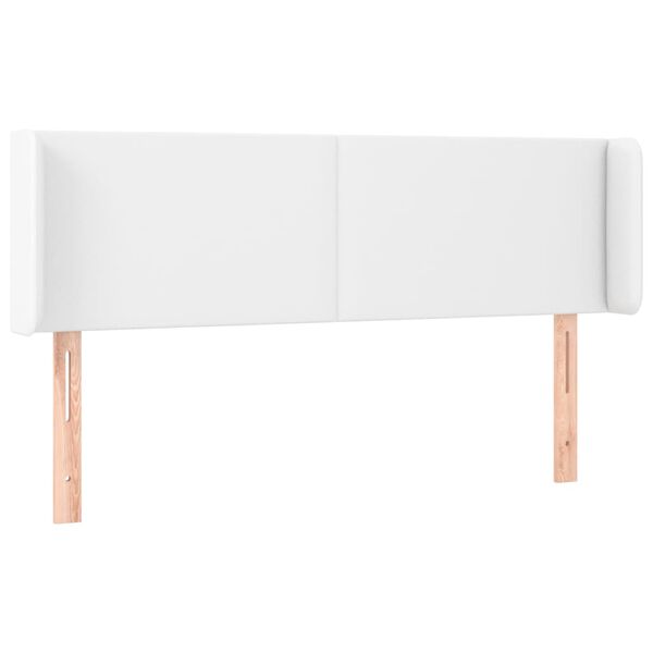 vidaXL T&ecirc;te de lit avec oreilles Blanc 147x16x78/88 cm Similicuir