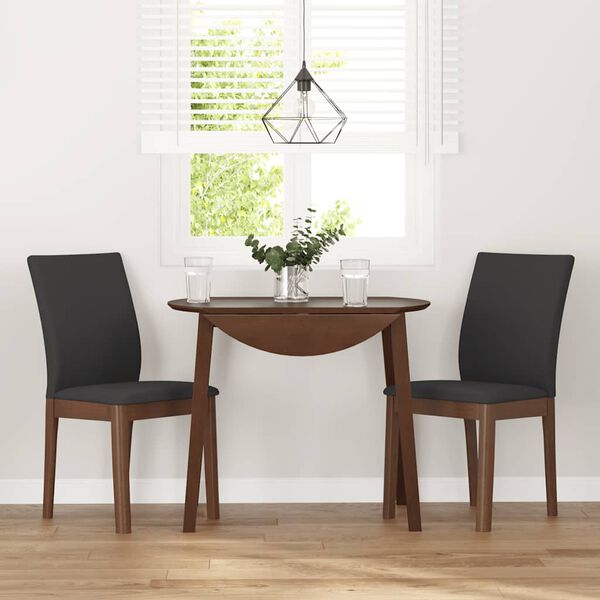 vidaXL Chaises &agrave; manger coussins 2 pcs marron bois massif caoutchouc