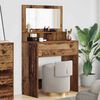 vidaXL Tables de maquillage pour chambre avec tiroir Bois Ancien