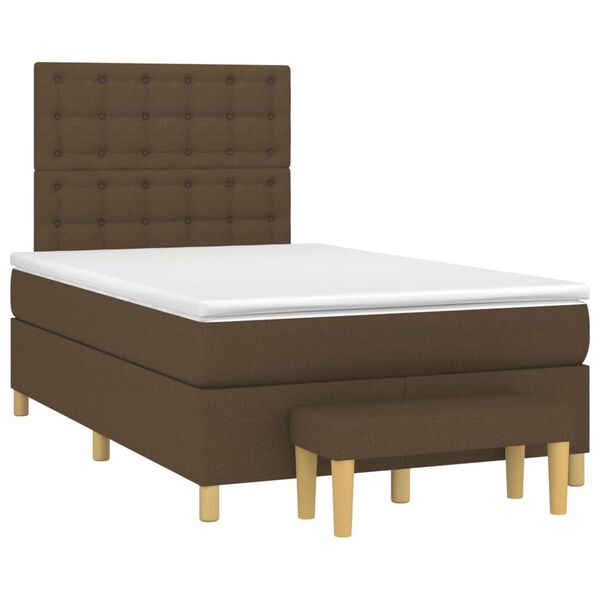vidaXL Sommier &agrave; lattes de lit avec matelas Marron fonc&eacute; 120x200 cm