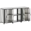 vidaXL Ensemble de rangement cuisine 3 pcs Argent&eacute; Acier inoxydable