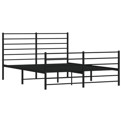 vidaXL Cadre de lit métal sans matelas avec pied de lit noir 120x200cm