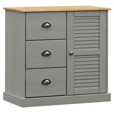 vidaXL Buffet avec tiroirs VIGO 78x40x75 cm gris bois massif de pin