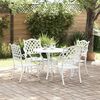 vidaXL Ensemble de salle &agrave; manger pour jardin 5 pcs Blanc Aluminium