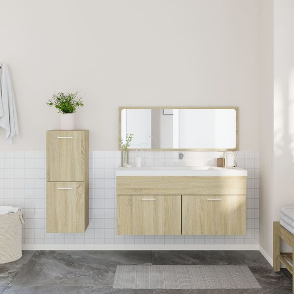 vidaXL Ensemble de meubles de salle de bain 3 pcs ch&ecirc;ne sonoma