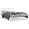 vidaXL Cadre de lit m&eacute;tal sans matelas et pied de lit blanc 150x200 cm