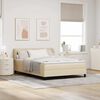vidaXL Lit &agrave; ressorts avec matelas Cr&egrave;me 140 x 200 cm tissu