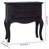 vidaXL Table d'appoint et tiroirs Noir 60x30x60cm Bois d'acajou massif