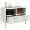 vidaXL Meuble TV blanc 68x39x50,5 cm acier