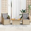 vidaXL Salon de jardin avec coussins 3 pcs beige r&eacute;sine tress&eacute;e