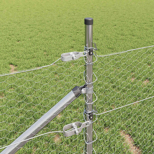 vidaXL Poteau de clôture. Argenté 100 x 0,4 m (maillage de 25 mm)