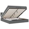 vidaXL Lit ottoman avec matelas et LED Gris fonc&eacute; 180x200 cm tissu