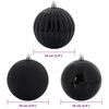 vidaXL Ensemble de Boules de No&euml;l XL 15 pcs Noir Plastique