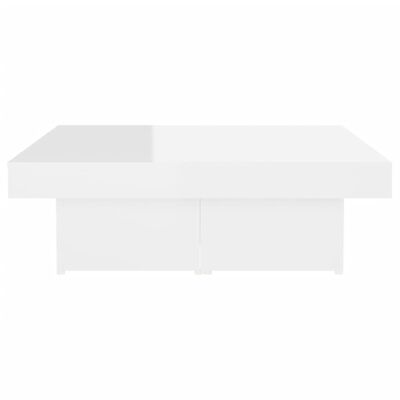 vidaXL Table basse Blanc brillant 90x90x28 cm Aggloméré