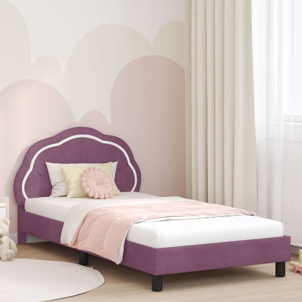 vidaXL Cadre de lit pour enfants avec t&ecirc;te de lit Violet 80 x 200 cm