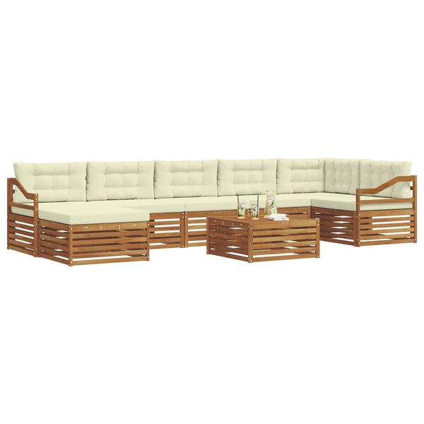 vidaXL Ensemble de canap&eacute;s d'ext&eacute;rieur 8 pcs Naturel et Cr&egrave;me
