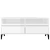 vidaXL Meuble TV blanc brillant 100x34,5x44,5 cm bois d'ing&eacute;nierie