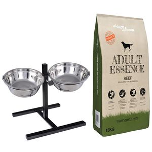 vidaXL Support de nourriture et bol avec nourriture pour chien