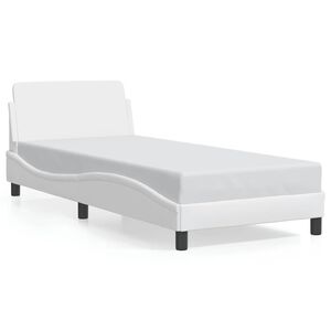 vidaXL Cadre de lit Dover blanc 90x200 cm similicuir