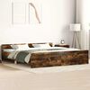 vidaXL Cadre de lit sans matelas ch&ecirc;ne fum&eacute; 160x200 cm