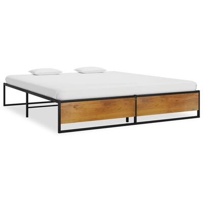 vidaXL Cadre de lit sans matelas noir métal 160x200 cm