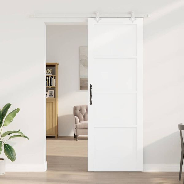 vidaXL Porte coulissante Blanc 83 x 232 cm Pin massif