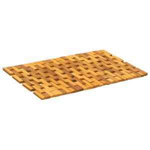 vidaXL Tapis de bain 2 pc Naturel 44 x 60 cm Bois d'Acacia Massif