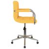 vidaXL Chaise pivotante de salle à manger Jaune moutarde Tissu