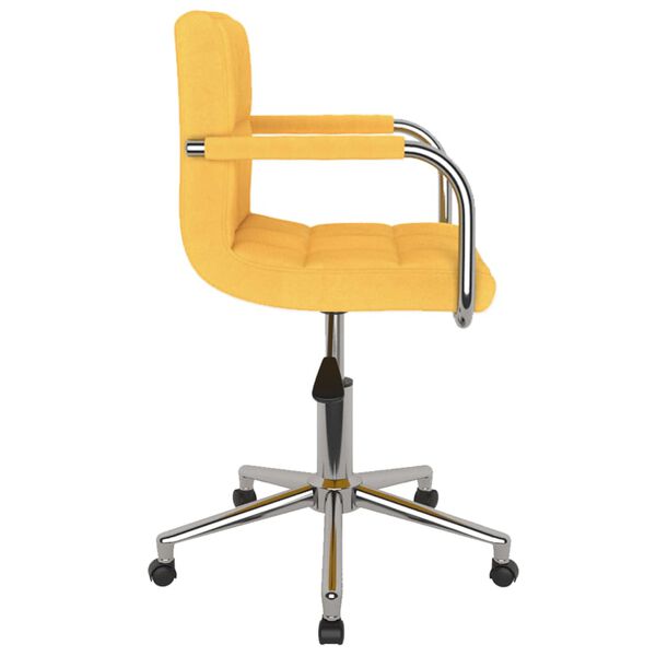 vidaXL Chaise pivotante de salle à manger Jaune moutarde Tissu