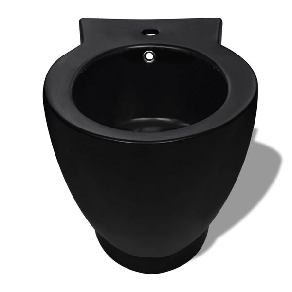 vidaXL Ensemble de toilette et bidet Céramique Noir