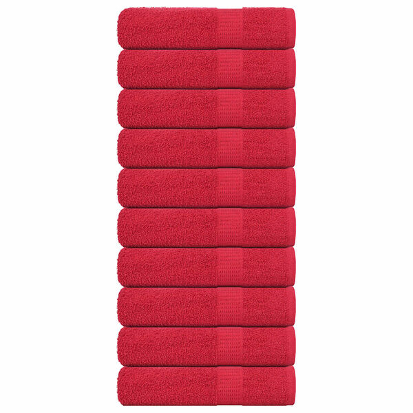 vidaXL Serviettes de bain FROGN 10 pcs rouge 100x150 cm 360 g/m&sup2;