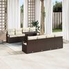 vidaXL Ensemble de canap&eacute; de jardin 7 pcs Marron et cr&egrave;me polyrotin