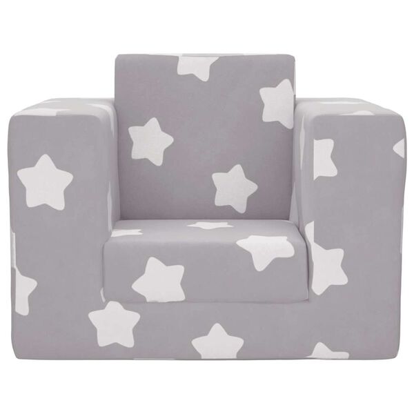 vidaXL Canap&eacute;-lit pour enfants Gris clair avec &eacute;toiles Peluche douce