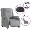 vidaXL Fauteuil de massage inclinable &eacute;lectrique gris clair tissu