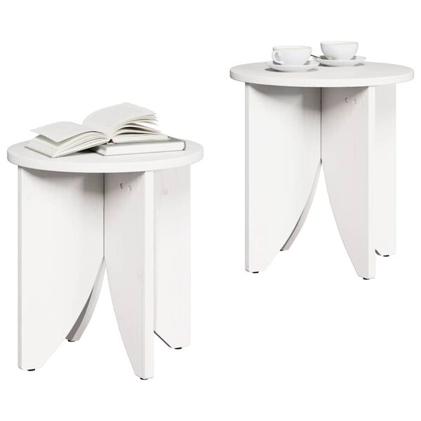 vidaXL Table basse 2 pcs Blanc