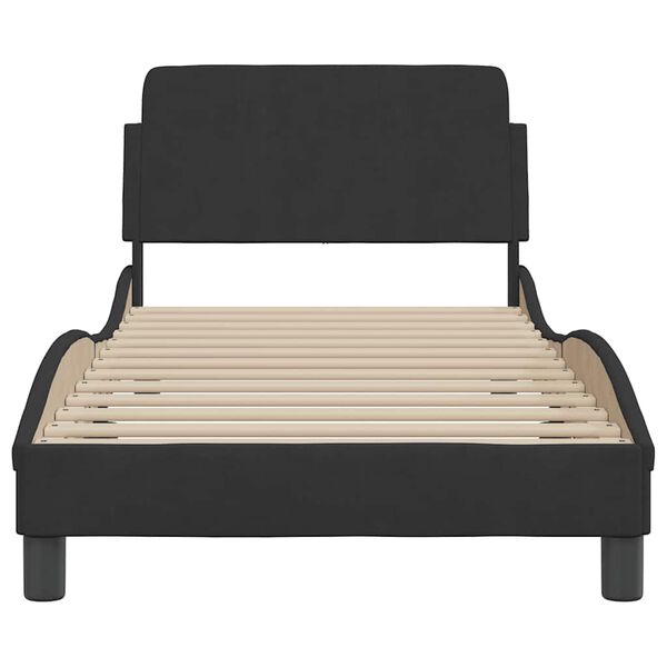vidaXL Cadre de lit avec t&ecirc;te de lit Dover noir 80x200 cm velours