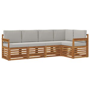 vidaXL Ensemble de canap&eacute; d'angle 5 pcs Gris Naturel et Clair