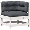 vidaXL Salon de jardin avec coussins 8 pcs blanc bois de pin massif