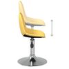 vidaXL Chaises pivotantes &agrave; manger lot de 2 jaune moutarde tissu