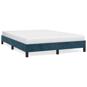 vidaXL Cadre de lit sans matelas bleu fonc&eacute; 140x190 cm velours